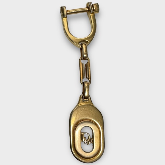 DIOR Gold Logo Pendant Bag Charm/Keychain, Vintage - Picture 2 of 8